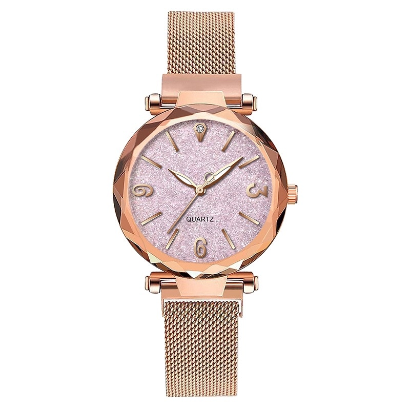 Fashion Women Watches Simple Rose Gold Mesh Belt Magnetic Quartz Wrist Watch Luxury Ladies Business Casual Watch Reloj Mujer Bles Online DZ-23A-27