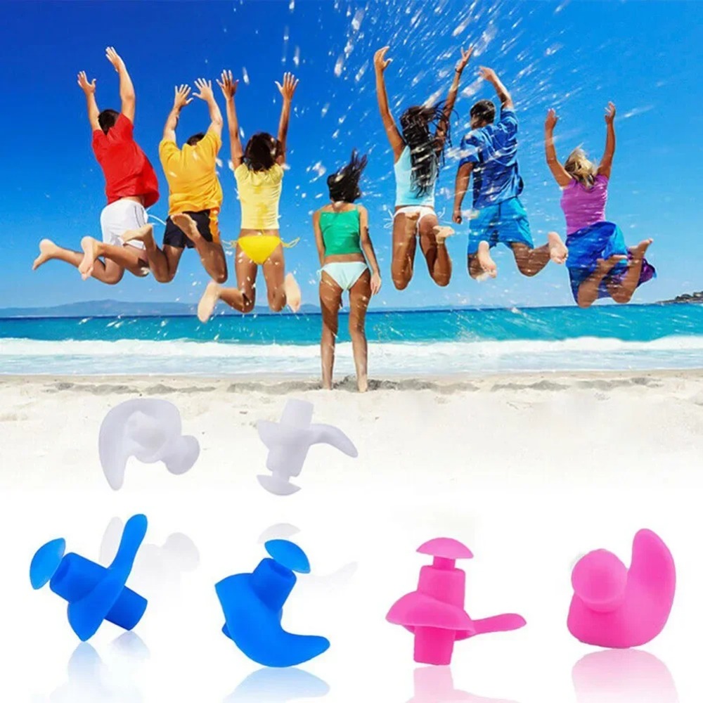 1Pair Professional Swimming Earplugs - Noise Reduction & Waterproof Soft Silicone for /Child, 2025 New Reusable Pool Gear