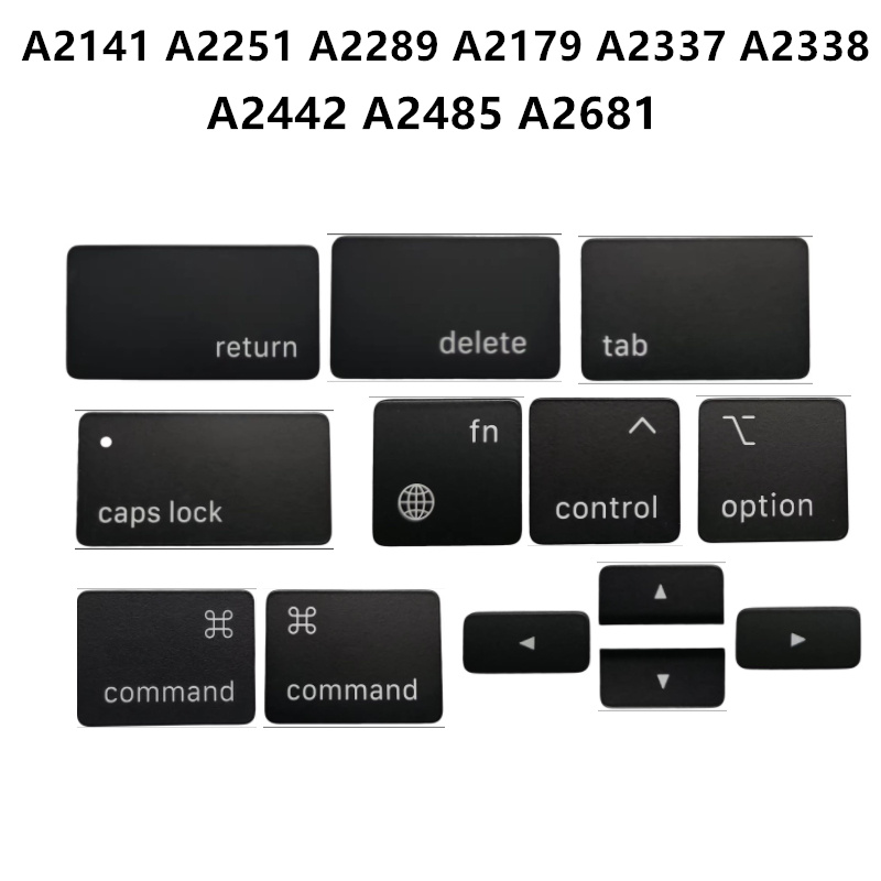 A2141 A2337 A2442 A2681 A2251 A2289 A2338 keycap for Macbook Pro Caps lock Control Delete Fn Return Tab Command keycap US Layout