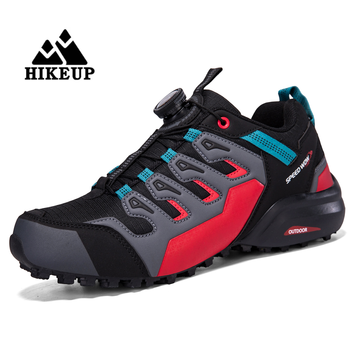 HIKEUP Men's Hiking Shoes Suede Leather Outdoor Shoes Wear-resistant Men Trekking Walking Hunting Sneakers