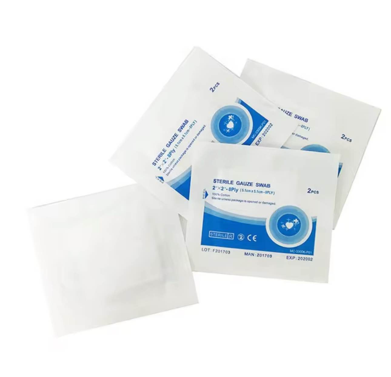 Sterile Gauze Swabs (10 Pcs) - 100% Cotton for First Aid & Wound Care