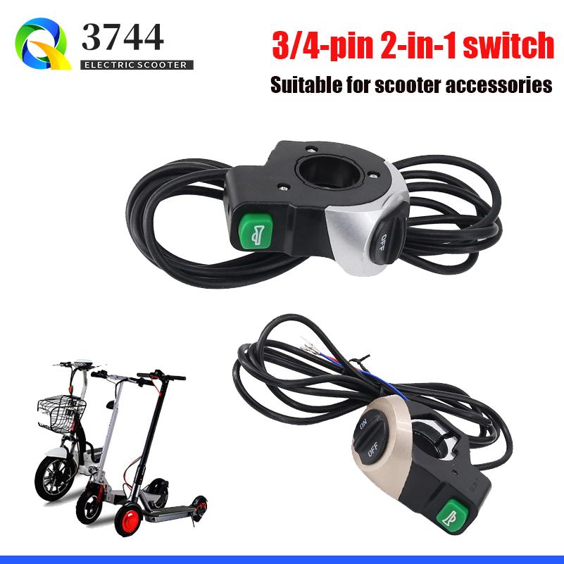 Electric Bike Scooter Motorcycle Handlebar Light Switch with 22mm Diameter Includes On/Off Button for Turn Signals