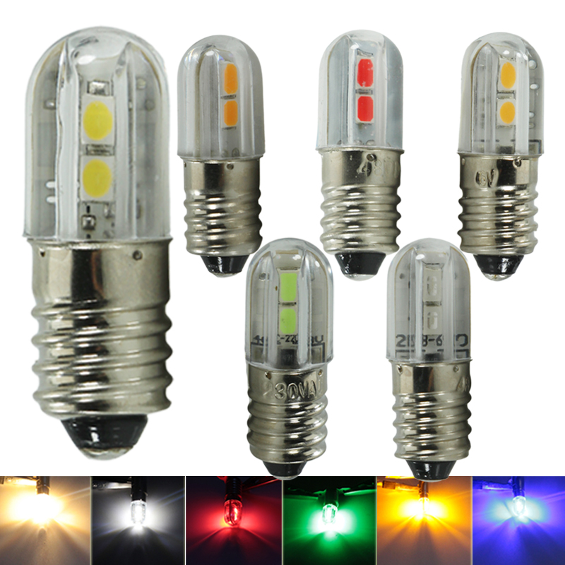 Ampolletas E10 LED Instrument Bulb Mini Flashlight Headlight Car Auto Interior Exterior Light Head Lamp 3V 12V 24V 220v