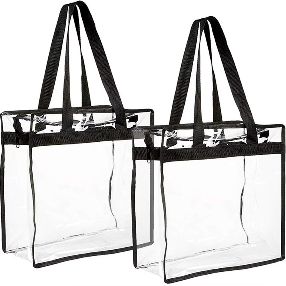 Simple Transparent Shoulder Bag PVC Large Capacity Tote Bag with Zipper Handbag