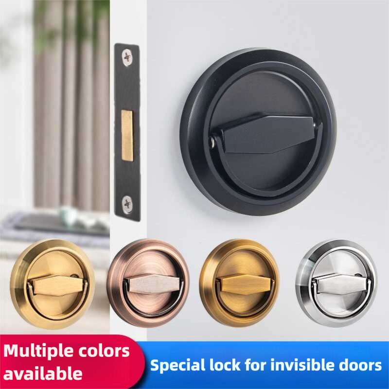 Recessed Invisible Hidden Door Lock with Stainless Steel Handle Keyless Mechanical Outdoor Fire Proof Home Hardware