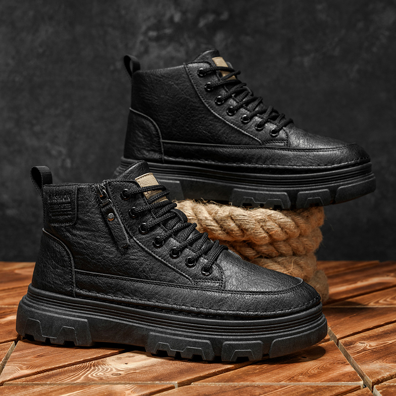 Men's boots spring and autumn new soft-sole non-slip casual boots fashion Joker outdoor high-top boots comfort sports work boots