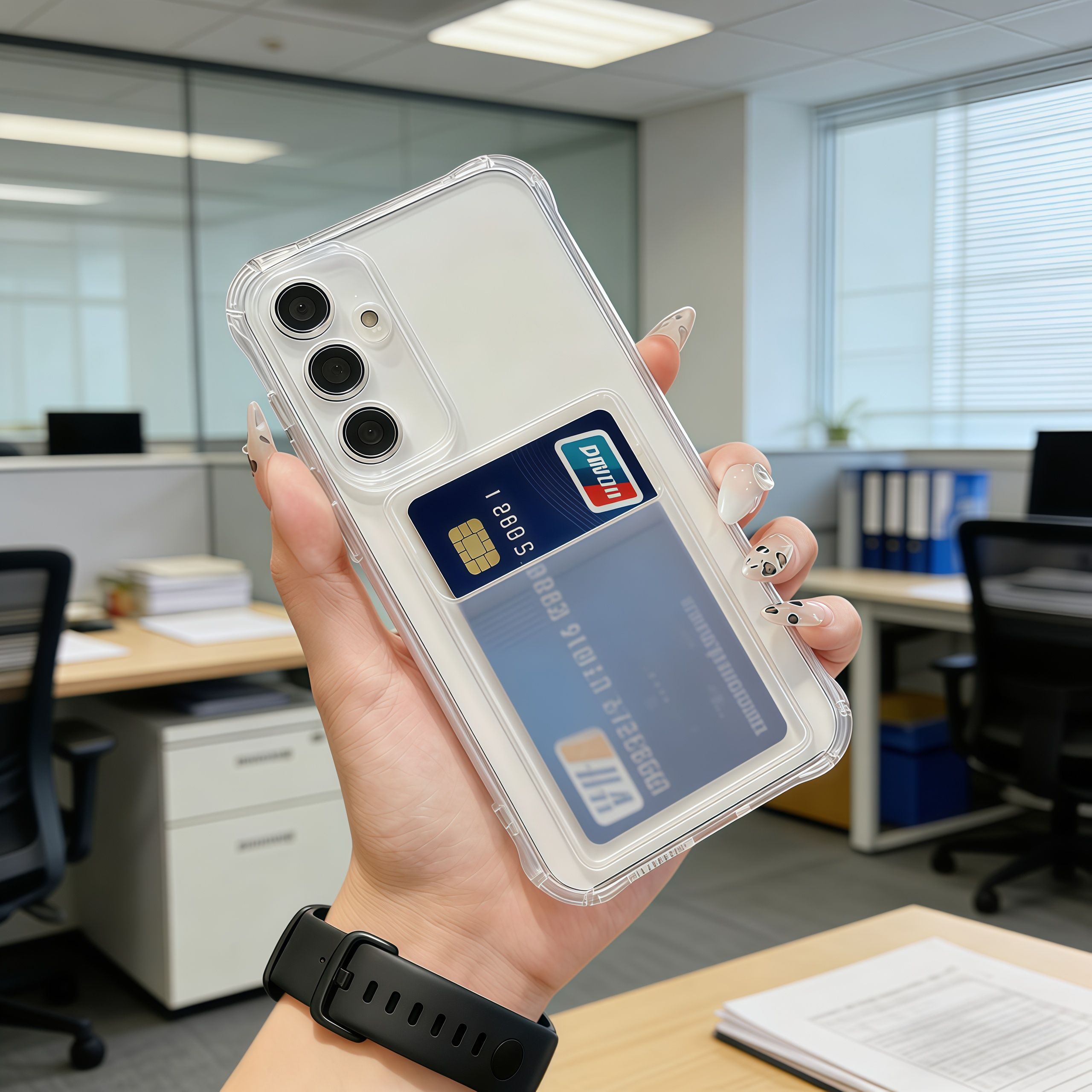 Shockproof Clear Silicone Phone Case For A24 A14 A23 A13 4G A73 A53 A33 5G A54 A34 A04s A03s Card Slot Back Cover