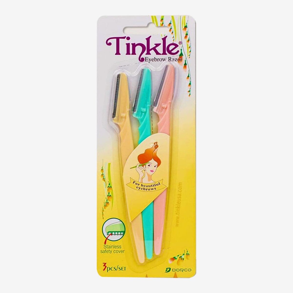 Tinkle Face & Eyebrow Stainless Razors (Pack of 3) - image 1