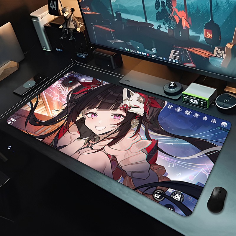 Cartoon Kawaii Desk Mat Honkai Star Rail Sparkle 900x400 Keyboard Mousepad Large Desk Mat Laptop Pads Speed Mouse Mats