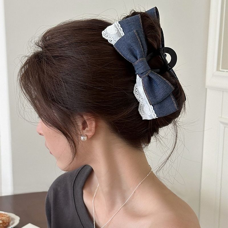 1pc New High-End Pearl Wave Clip, Shark Clip, Large Hair Clip, Back Of Head Hair Clip, Hair Accessory
