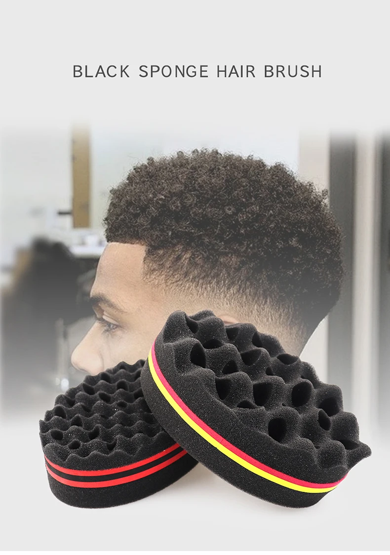 1pc double-sided brush sponge hair salon styling oval perforated curly hair sponge wave styling tool Special for real hair