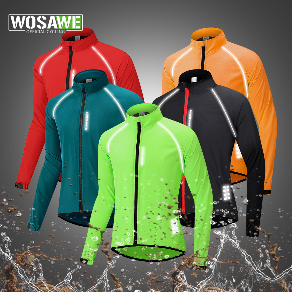 WOSAWE Men's Cycling Windbreaker Jacket Windproof Bike Vest Water Resistant MTB Road Bicycle Jackets 2 Pockets