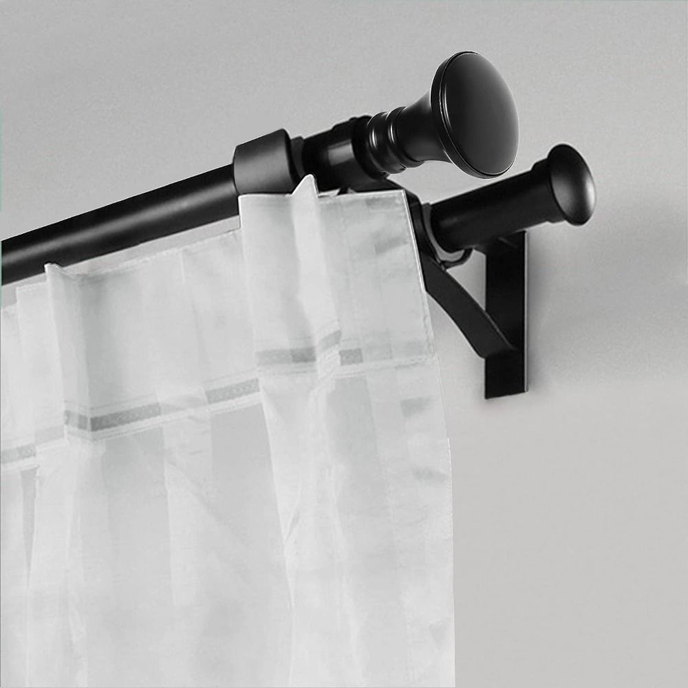 ST Wall Curtain Rod Retainers Bracket Curtain Rod Hooks Double Curtain Rod Brackets Aluminum Alloy Curtain Rod Window Hardware