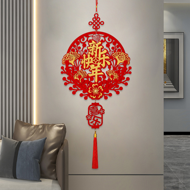 Red Classical Hanging Pendant With Tassels Ornament Window Door Adornment Festival Large Pendant Red Decor Chinese New Year Deco