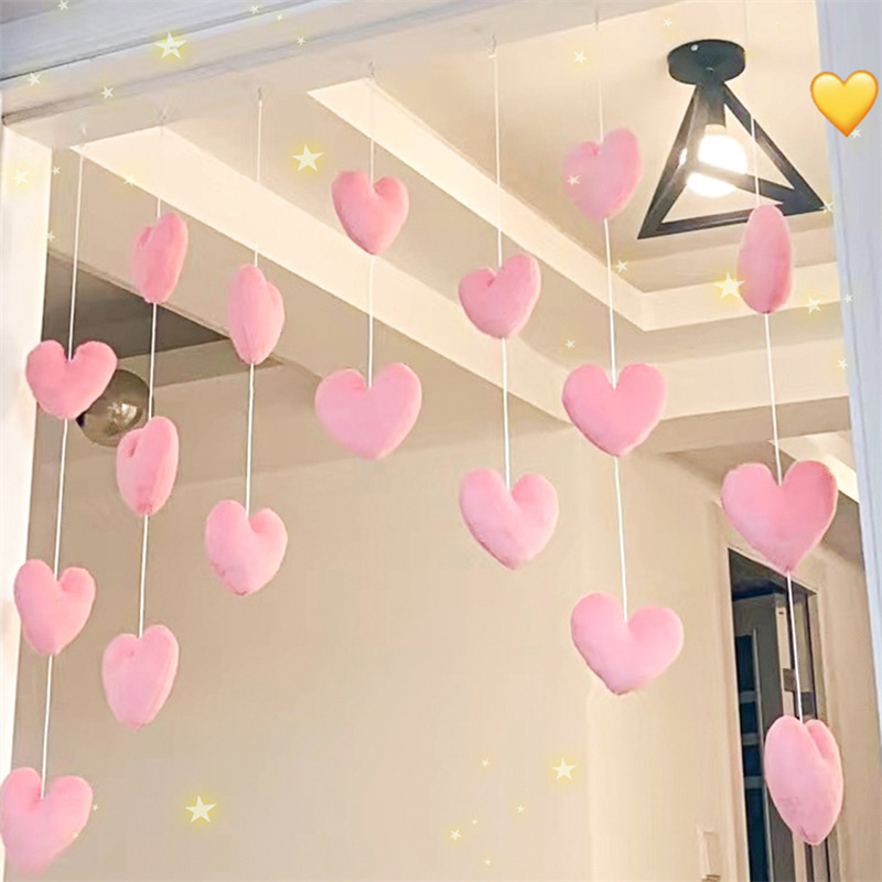 New Heart Shaped Curtain Door Hanging Decoration Korean Style String Pendant High Beauty Curtain Partition Door Girls Room Decor pen gpt