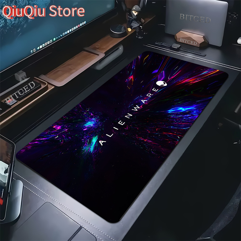 Gamer Desk Mats Alienware Animation PC Gaming Mouse Pad Keyboard Pads Lockrand Mousepad for PC Mouse Carpet 90x40cm