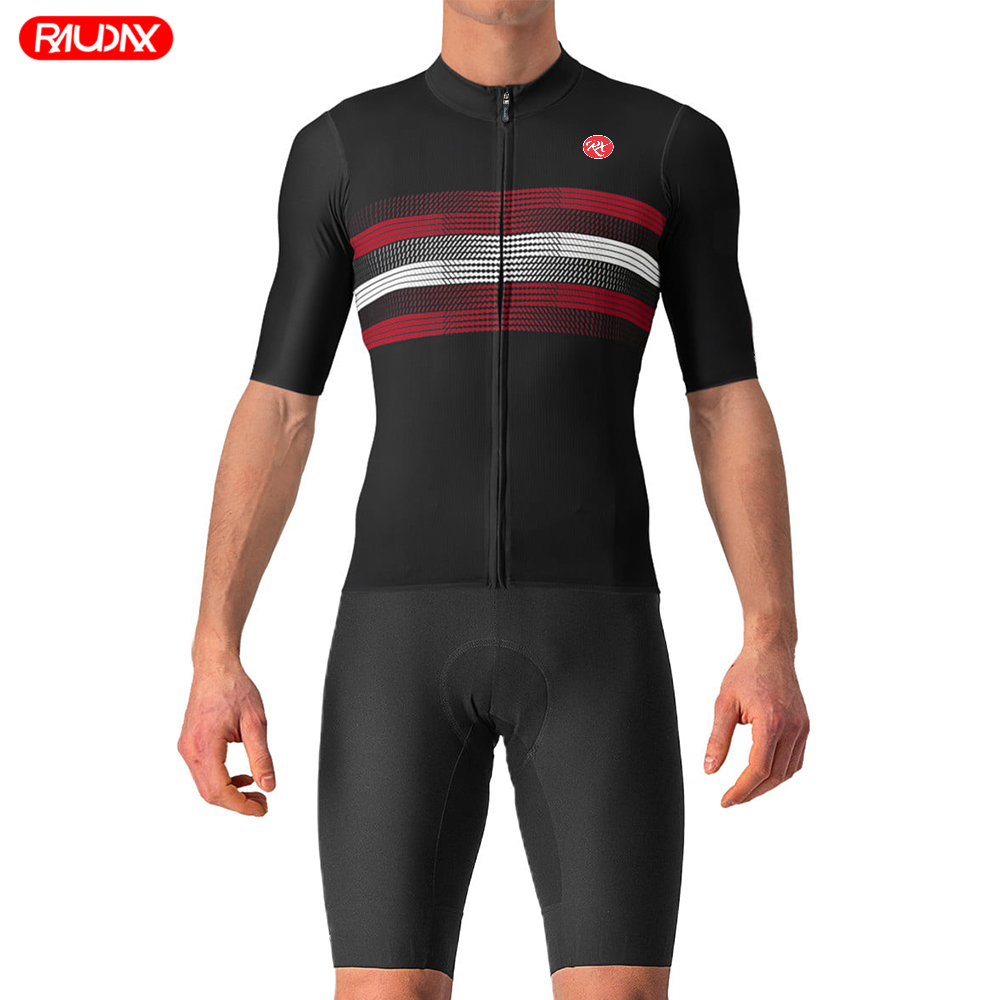 Summer 2025 Men's Road Bike Cycling Jersey Set MTB Classic Black Bib Shorts Triathlon Skinsuit - Ropa De Hombre