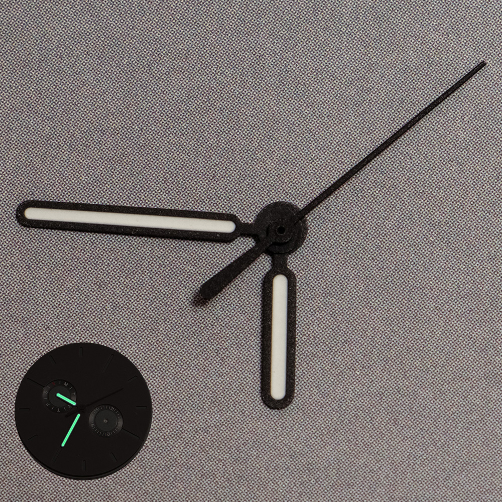 NH35 Watch Hands Rose Gold Black Silver Edge Hands with Green Luminous fit for NH 35 NH36/4R/7S Movements Replace Parts Pointe
