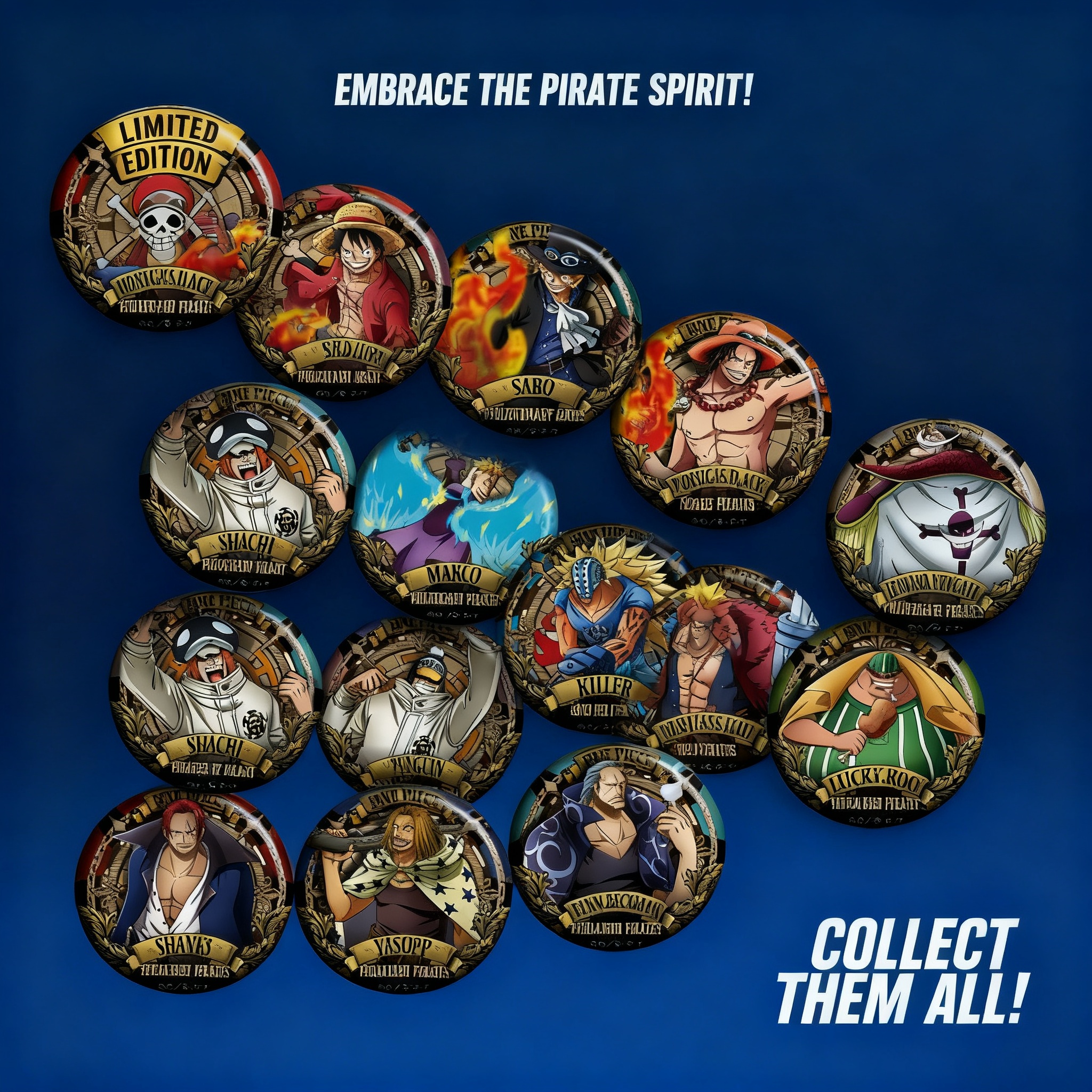 ONEPIECE Anime Badge Pin 58mm Luffy Accessories One Piece Merchandise Anime Cosplay Pinback Button Cartoon Character Brooch