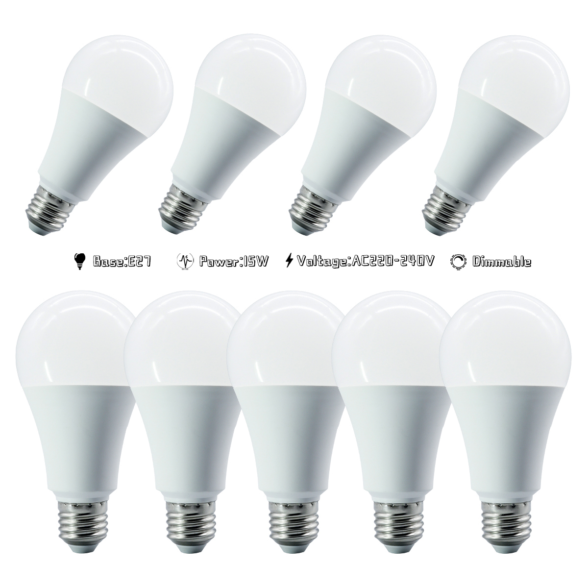 1-10PCS A70 E27 Dimming LED Bulb Lamps CRI Hight 15W 1200LM 3000K/4000K/6000K COOL lighting flicker-free for Bedroom lighting