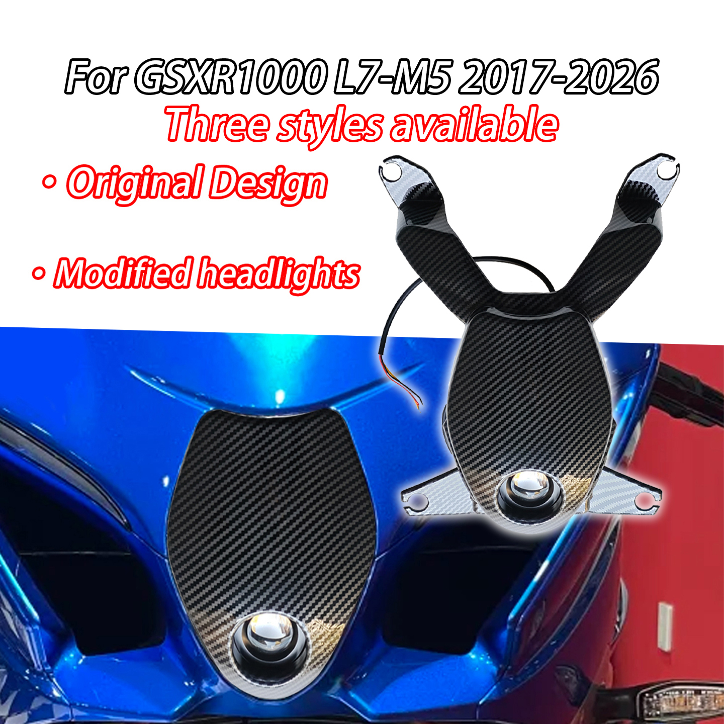 Suitable for Suzuki K17 L7-M5 GSX1000R GSXR1000 2017-2026Motorcycle Modification Parts Front Headlight Assembly Headlamp Compone