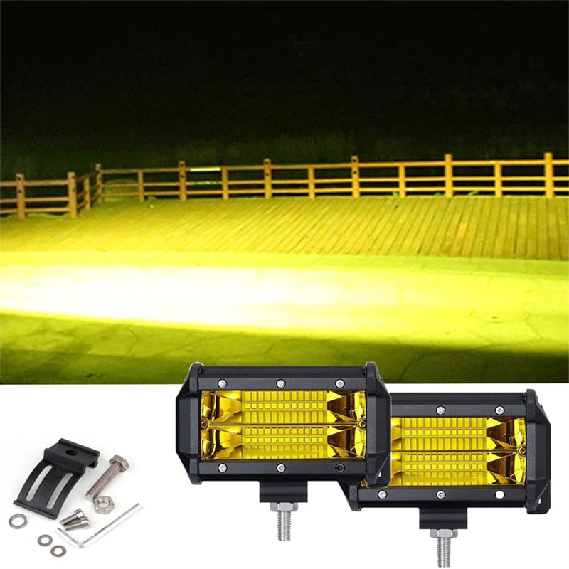5inch LED Work Light 12V 24V 72W White Yellow LED Light Bar Fso Spot Beam Bar For Cars Off Road Jeep Truck 4x4 Atv Car Fog Light
