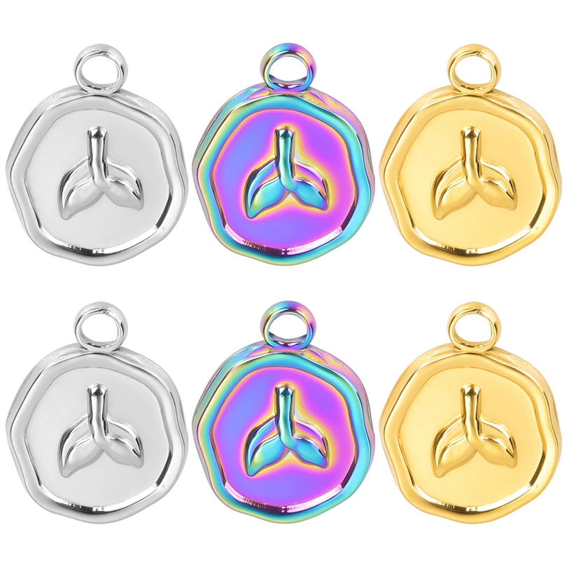 5Pcs Marine Animal Charms Stainless Steel Hot Sale Colorful Pendants Sweet Romantic Style Necklace Accessory DIY Making Jewelry