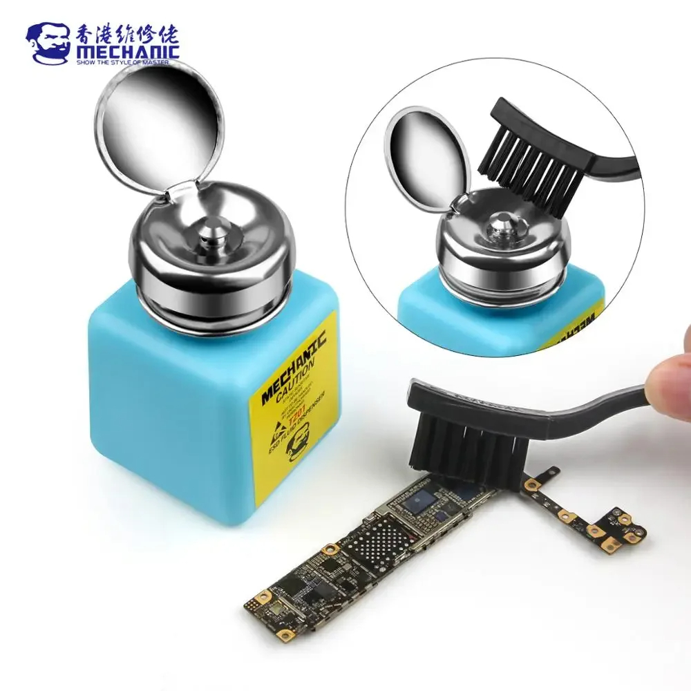 MECHANIC Empty Plastic Liquid Bottle TZ01 4oz 6oz ESD Press Type Motherboard PCB Repair Cleaning Solution Dispenser pen gpt