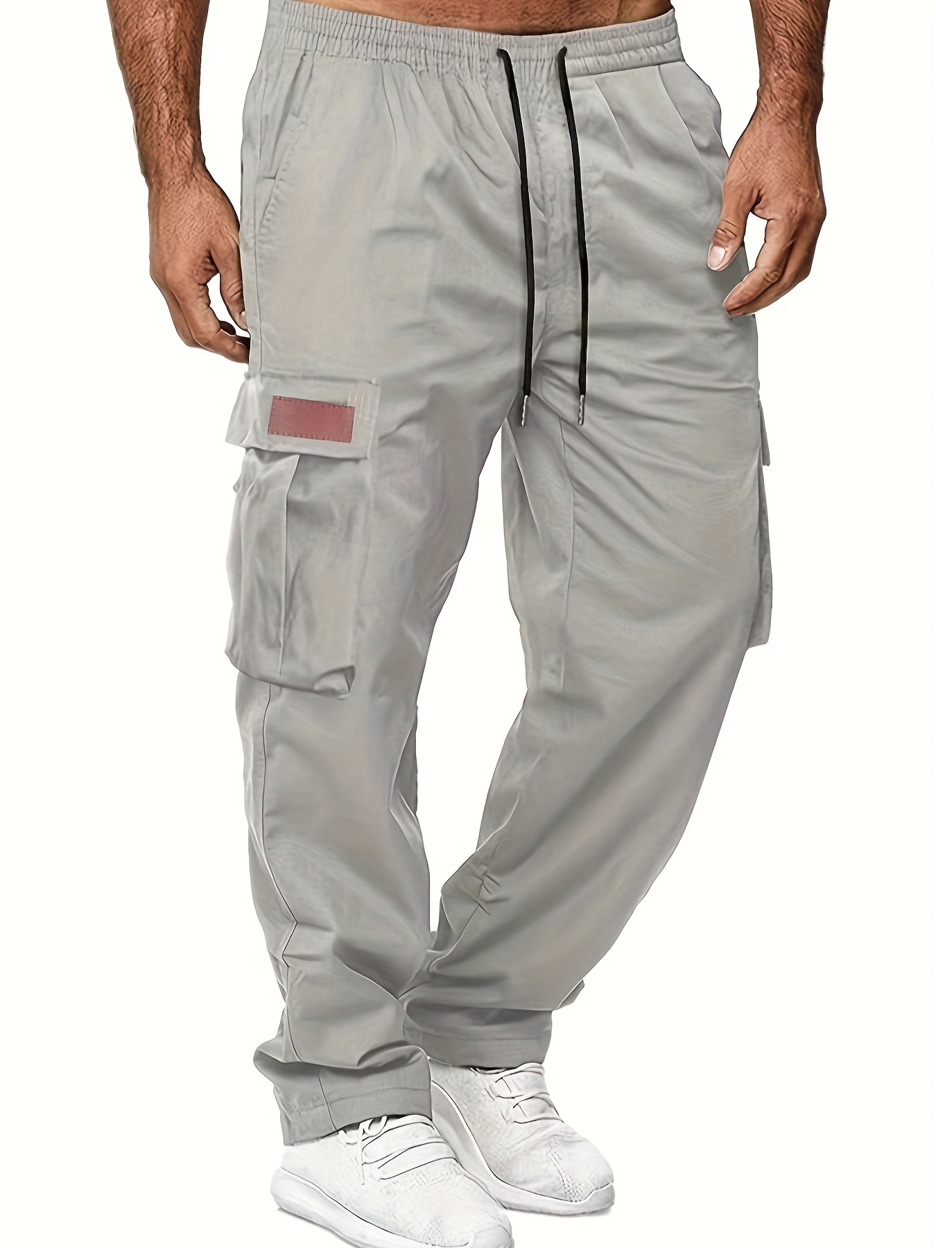 2024 Summer New Men's Work Pants European and American Independent Station Drawstring Multi Pocket Casual Pants