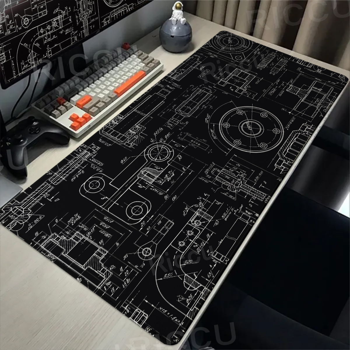Large Mechanical Keyboard Mousepad Non-Slip Carpet Natural Table Mat Art Mouse Pad PC Gaming HD Printing E-sport Desk Mat