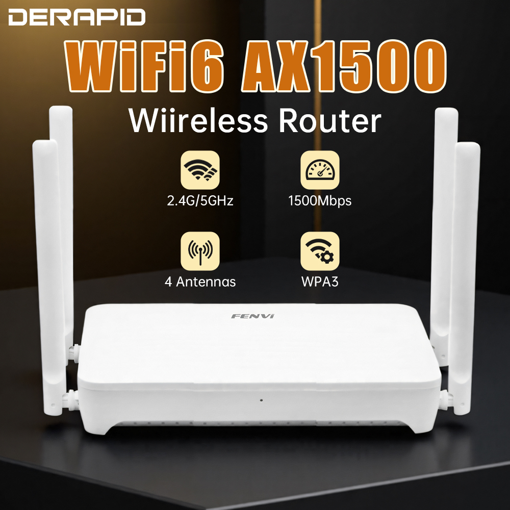 FENVI AX1500 WiFi 6 Mesh Repeater Wireless Range Extender 2.4G/5GHz 4 High Gain Antennas Gigabit Mesh Signal Amplifier for Home