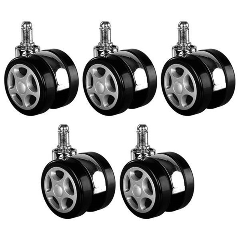 5pcs Universal Mute Caster Nylon Replacement Office Chair Swivel Rollers Wheels