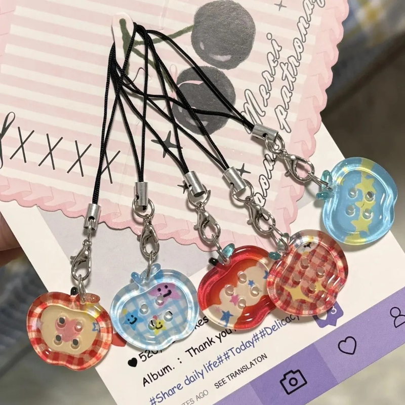 K82 Mobile Phone Lanyard, Clear and Transparent Printed Keychain Pendant, Ins Super Fairy Schoolbag and Pen Case Pendant