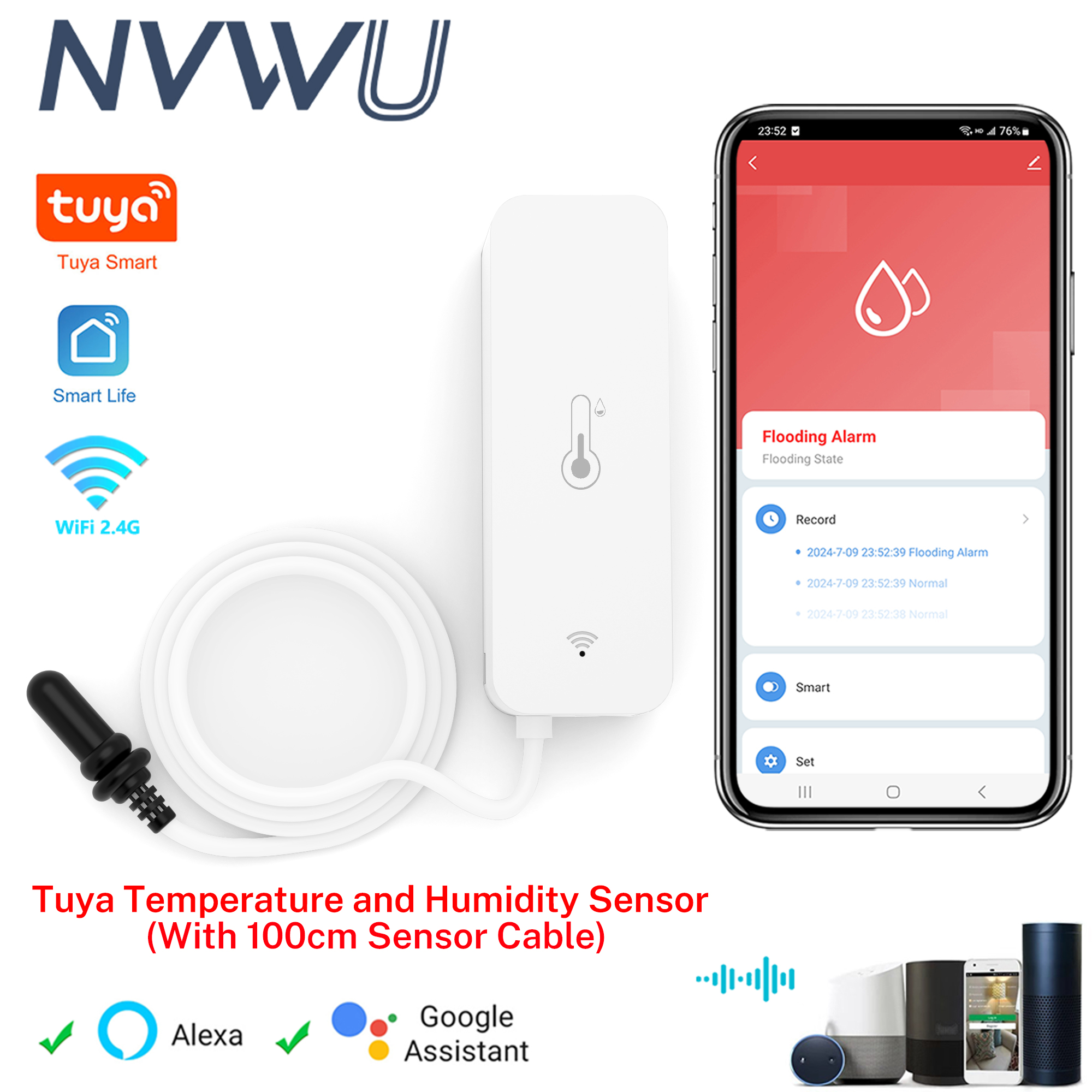 Screen Type Tuya WiFi Temperature Humidity Sensor with/No External Probe Thermometer for Smart Home APP Monitoring