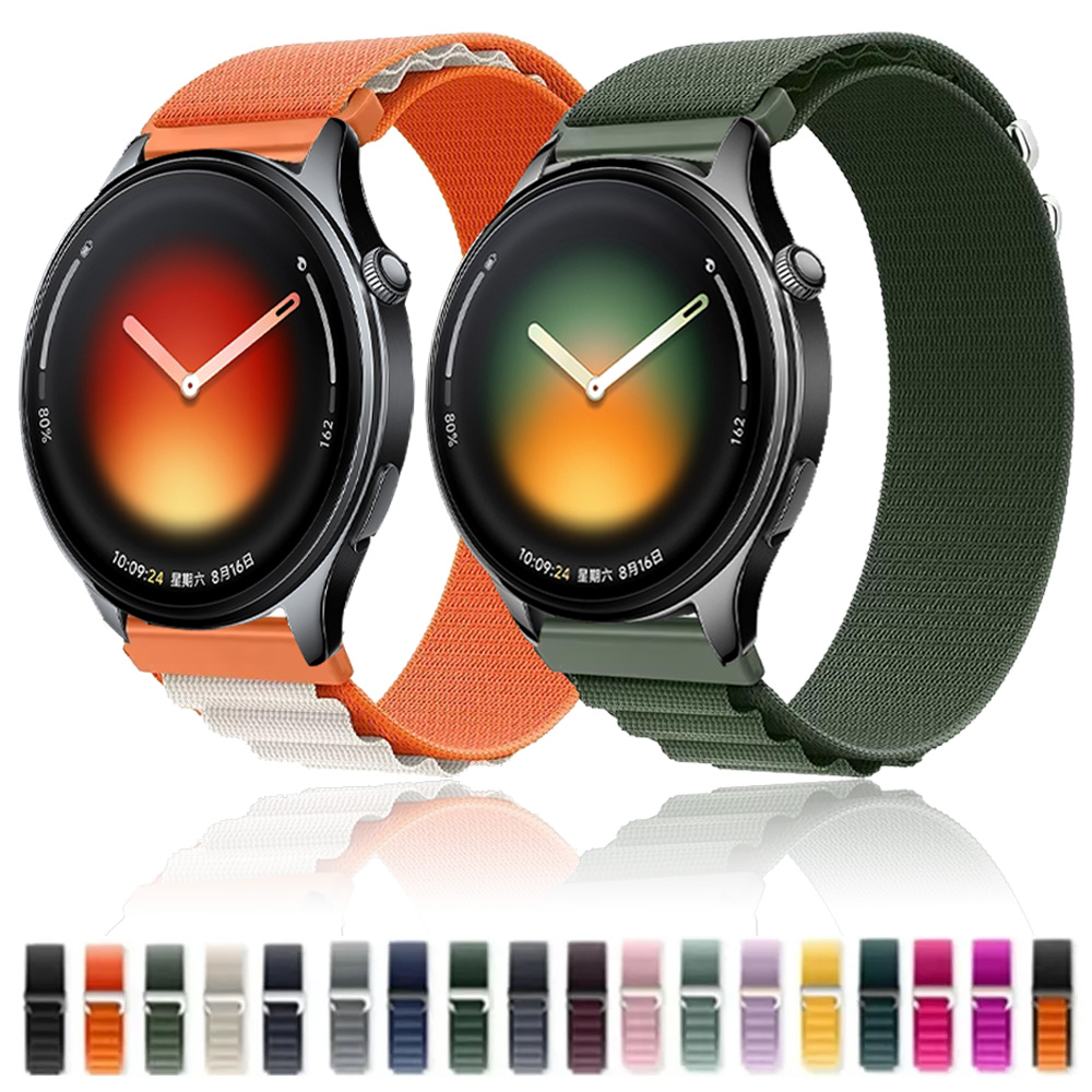 20mm 22mm Alpine Nylon Loop Strap For Xiaomi Watch 5/S4-3-2-1/S4 Sport OPPO Watch S X2 Sport Watchband Oneplus Watch Lite/3/2/2R