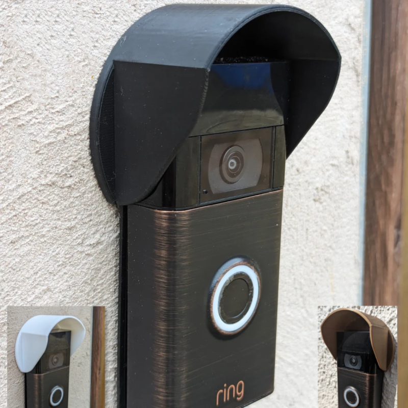 Doorbell Waterproof Cover Outdoor Slip Over RING Doorbell Sun & Rain Protector Cover Plastic Rainproof Button Durable Cover