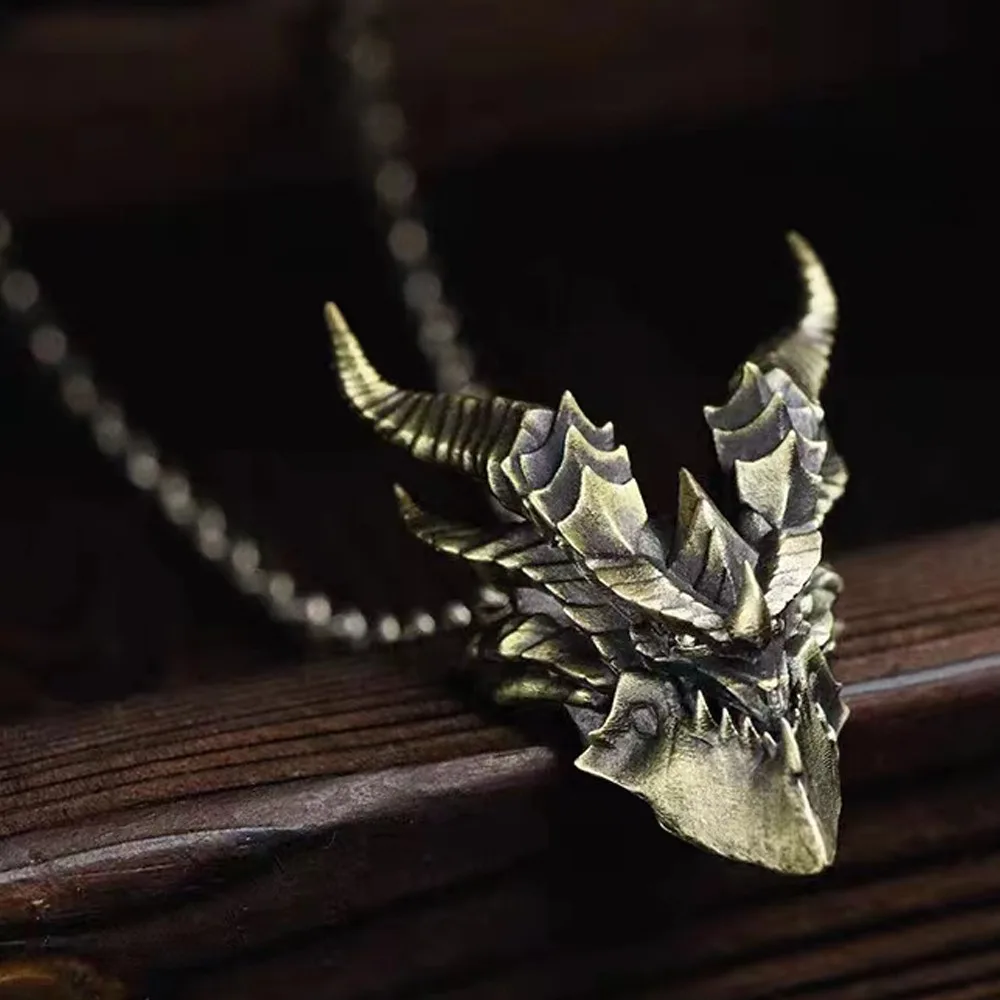 New Fashion Simple Retro Trend Death Wing Monster Necklace Pendant Men and Women Hip Hop Punk Rock Cool Pendant Accessories