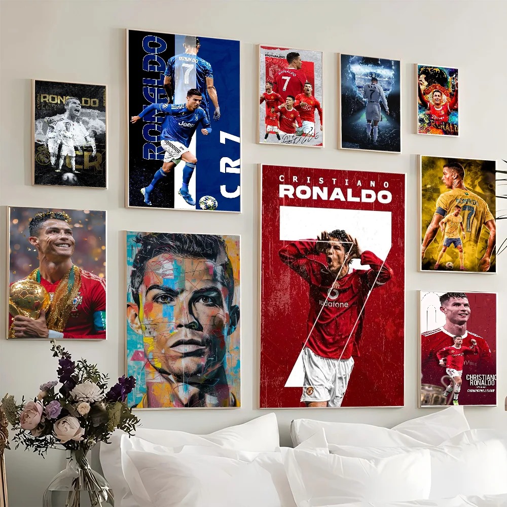 Portugal Super Football Star CR7 Cristiano Ronaldo Anime Posters Sticky HD Quality Poster Wall Art Canvas Painting Study Wall De