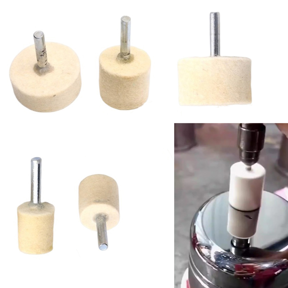 1/4'' Shank Wool Felt Grinding Head 20-40mm Polishing Buffing Wheel Grinding Head For Electric Rotary Grinding Machines