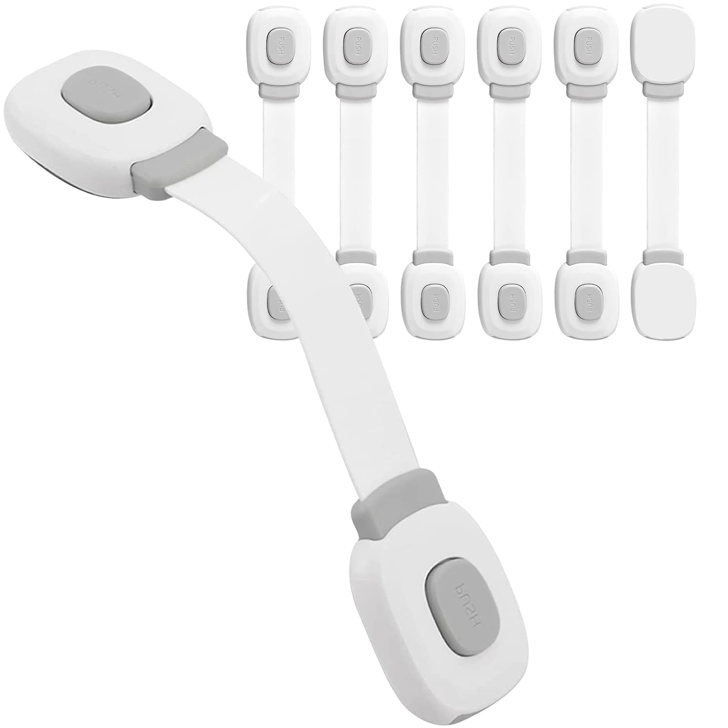 2-12Pcs Baby Safety Locks No-drill Adhesive Child Safety Cabinet Locks Suitable for Cabinets Drawers Toilets and Refrigerators
