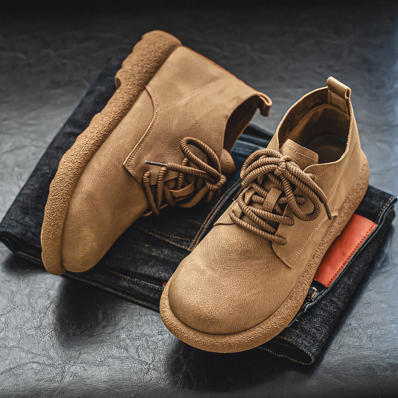 Large leather boots Spring and Autumn new men's Chelsea boots Western boots outdoor work ankle boots English casual short boots