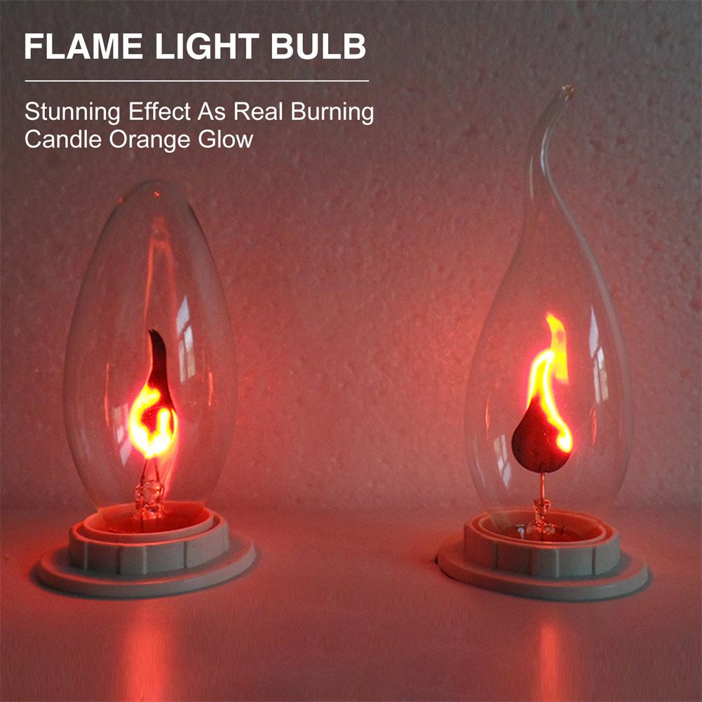 E14 E27 Base Vintage Edison LED Bulb Flame Effect Candle Light for Home Decor, Chandelier, Cafe Lighting