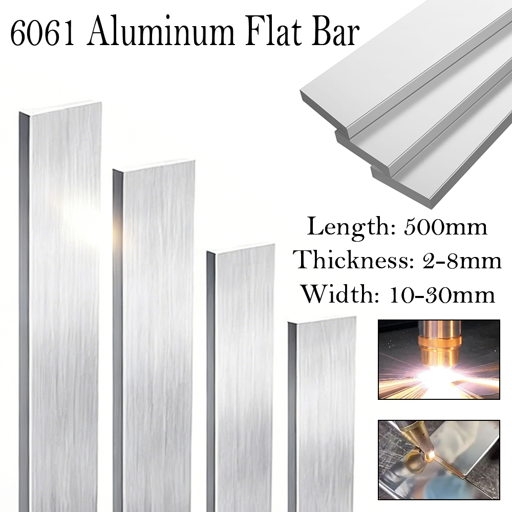 1-5pcs 500mm Aluminum Flat Bar for DIY, 6061 Alloy Rectangular Plate Easy to Cut & Shape, Craft Model Making Supply