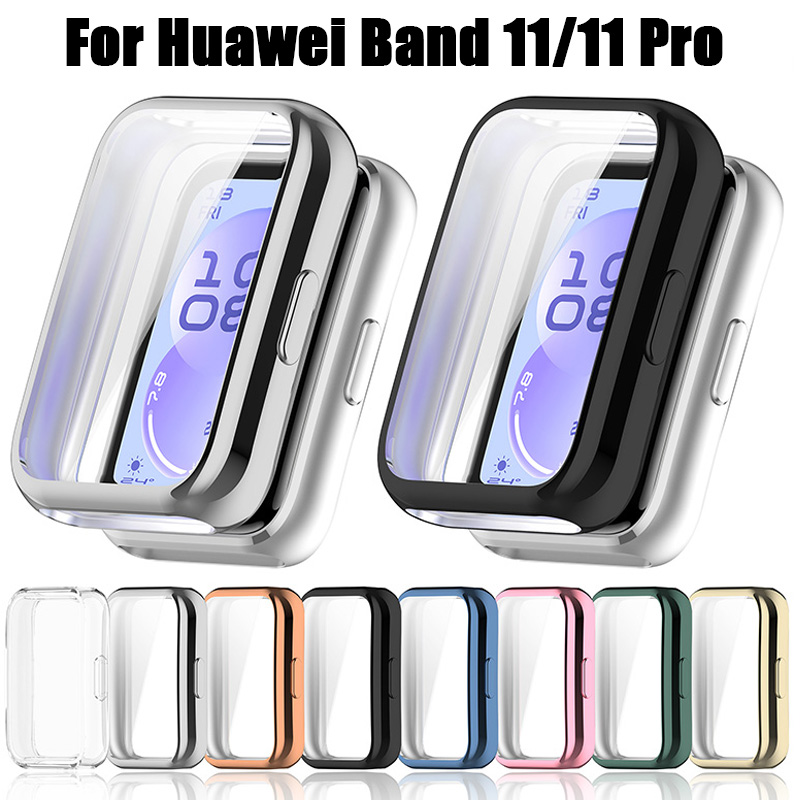 Plating TPU Case for Band 8 Pro 7 Pro Smart Band Full Cover Tempered Glass Screen Protector for Band 8 Pro Case