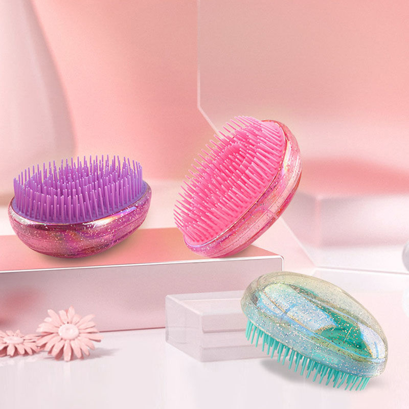 1PC Mini Hair Brush Egg Round Shape Soft Hairbrush Detangling Hair Brush Hair Styling Hairdressing Comb