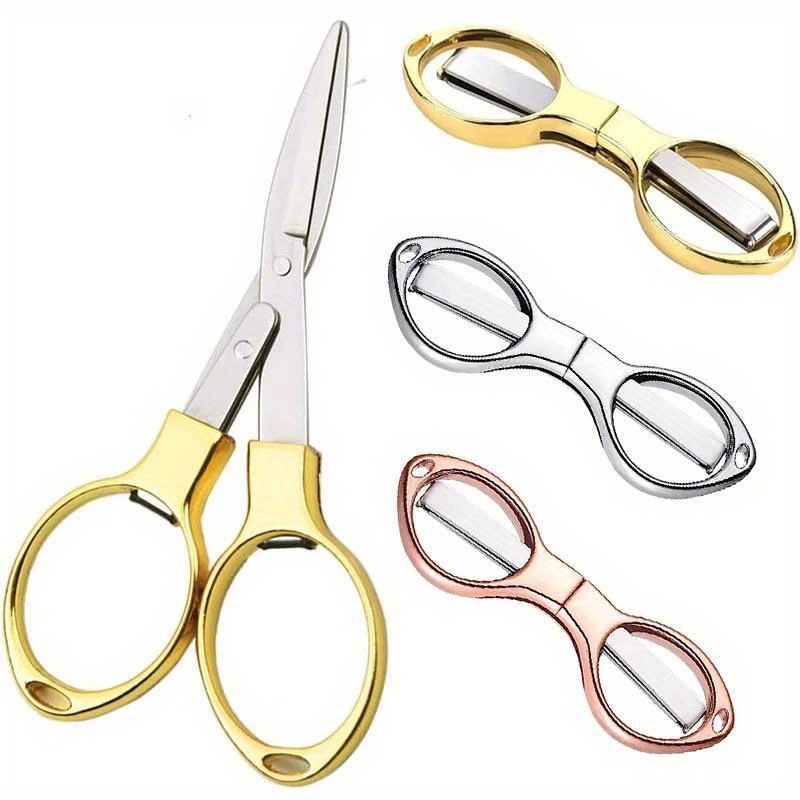 Folding Scissors Stainless Steel Fishing Line Cutter Multifunctional Needlework Sewing Scissors PortableStationery Scissors