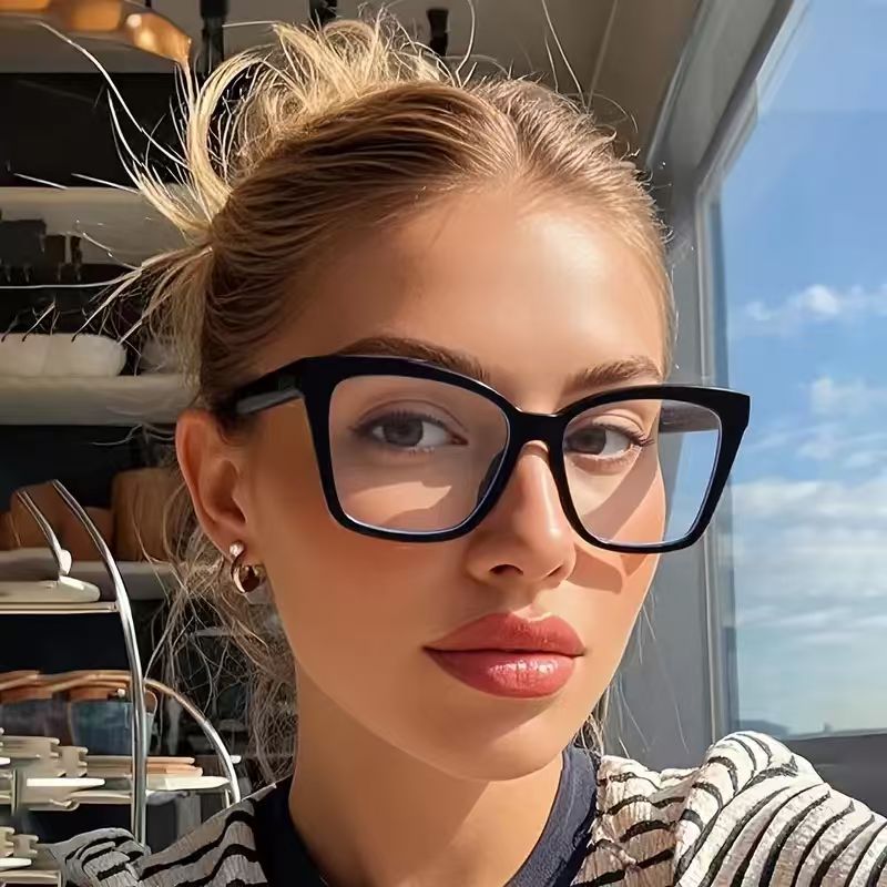 1Pc Classic Fashion Cat Eye Frame Non-Prescription Glasses Casual Fashion Item Glasses Suitable for Daily Wear, Studying, Readin