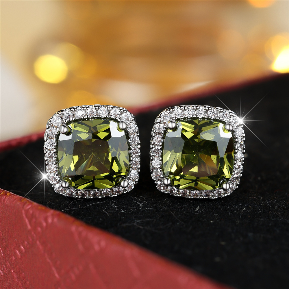 Charm Female Green Zircon Stone Ring Cute Black Gold Color Wedding Jewelry For Women