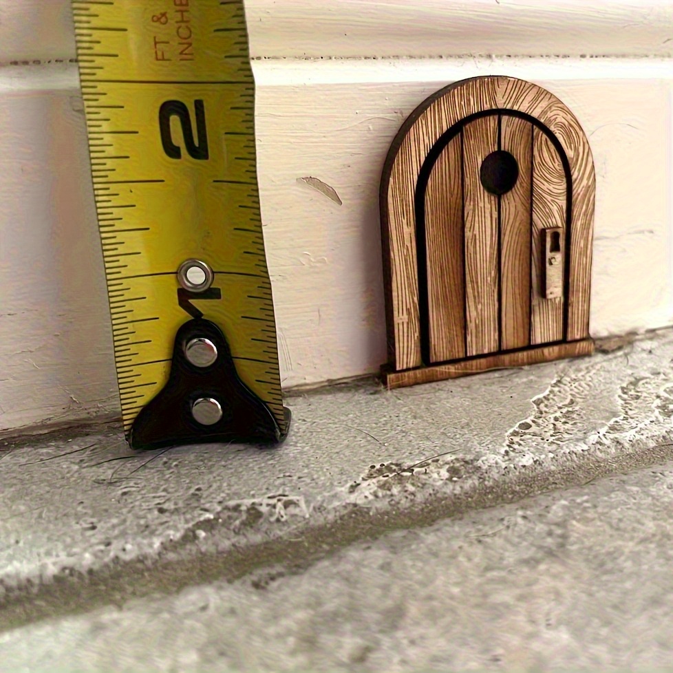 1pc 2D Flat Vintage Wooden Fantasy Mouse Door Hanger - Battery-Free, Easy Installation. Whimsical ornament for Easter, Halloween