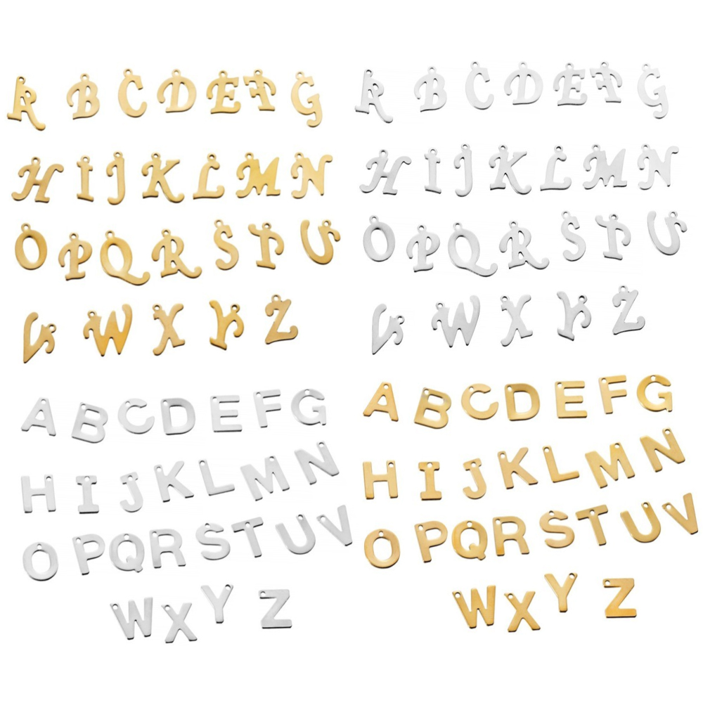 26Pcs/Lot Gold Color Stainless Steel A-Z Letter Pendant Alphabet Charms Pendants for DIY Neckalce Jewelry Making Accessories pen gpt